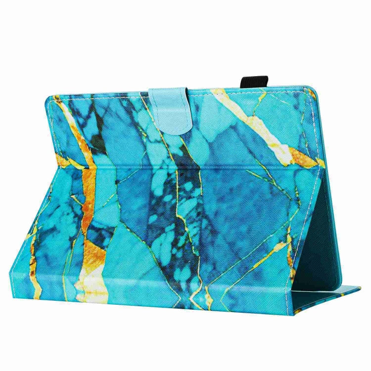 For 8 inch Universal Marble Pattern Stitching Leather Tablet Case(Gold Blue) - 8 inch by buy2fix | Online Shopping UK | buy2fix