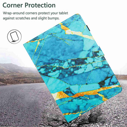 For 8 inch Universal Marble Pattern Stitching Leather Tablet Case(Gold Blue) - 8 inch by buy2fix | Online Shopping UK | buy2fix