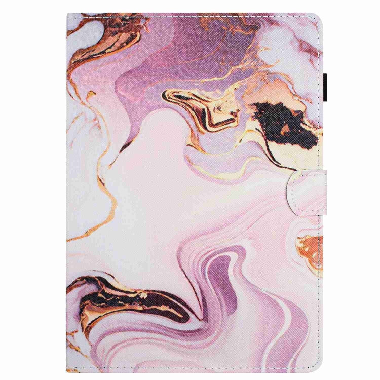 For 8 inch Universal Marble Pattern Stitching Leather Tablet Case(Gold Pink) - 8 inch by buy2fix | Online Shopping UK | buy2fix