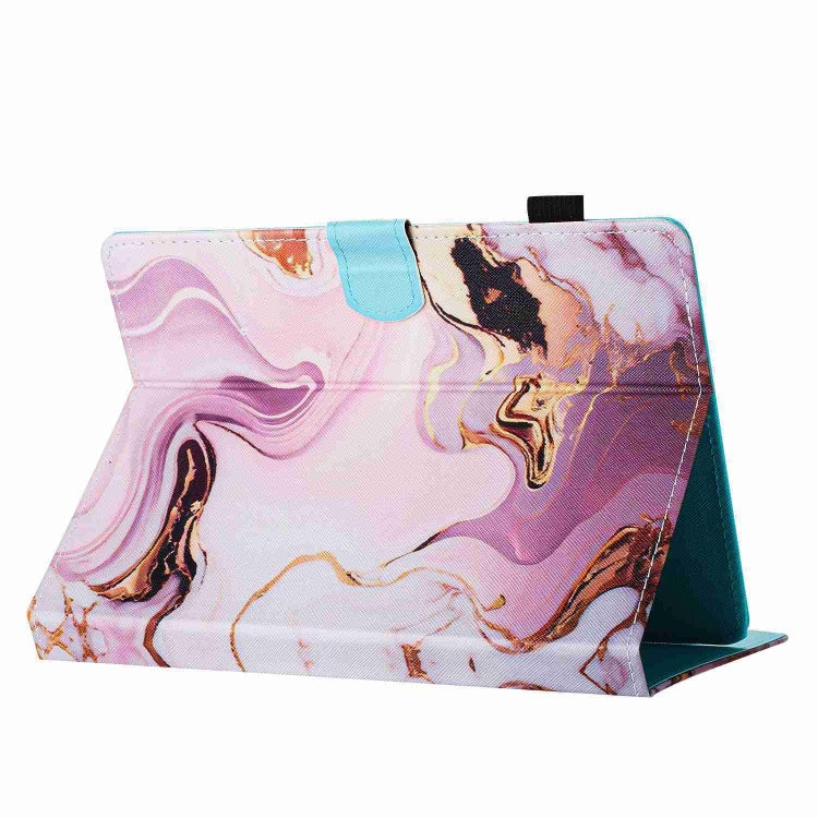 For 8 inch Universal Marble Pattern Stitching Leather Tablet Case(Gold Pink) - 8 inch by buy2fix | Online Shopping UK | buy2fix