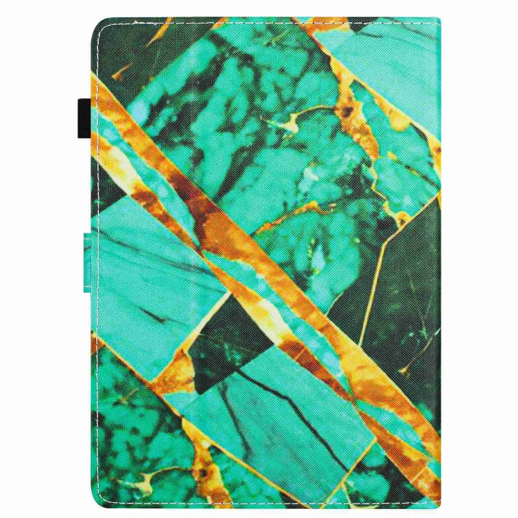For 10 inch Universal Marble Pattern Stitching Leather Tablet Case(Gold Green) - 10 - 11 inch by buy2fix | Online Shopping UK | buy2fix