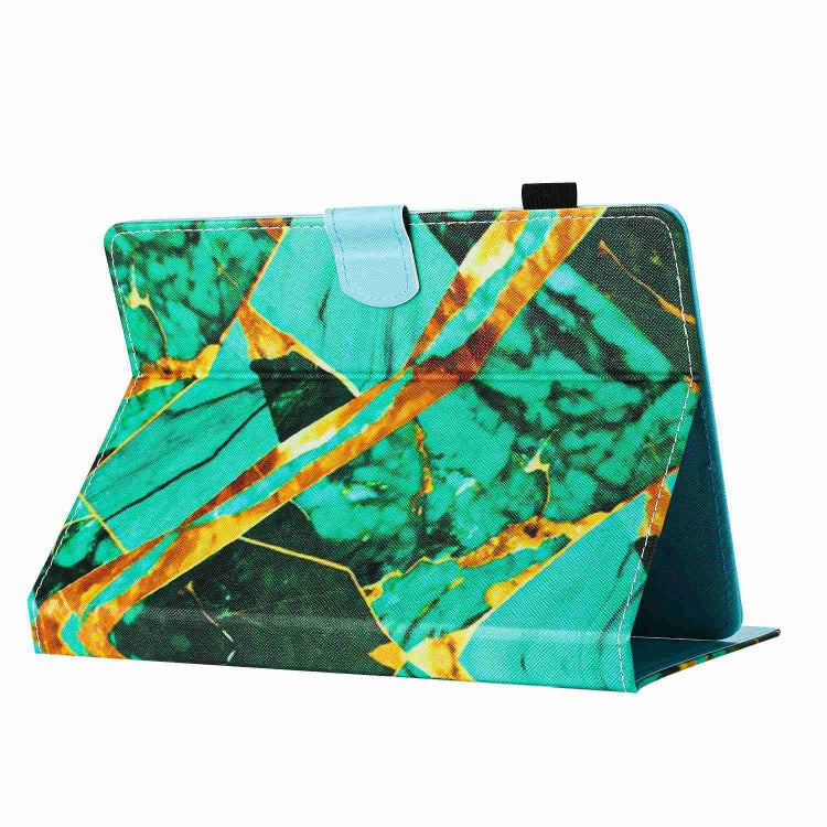 For 10 inch Universal Marble Pattern Stitching Leather Tablet Case(Gold Green) - 10 - 11 inch by buy2fix | Online Shopping UK | buy2fix