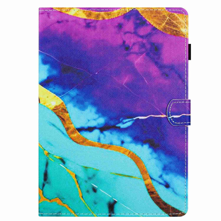 For 10 inch Universal Marble Pattern Stitching Leather Tablet Case(Purple Blue) - 10 - 11 inch by buy2fix | Online Shopping UK | buy2fix