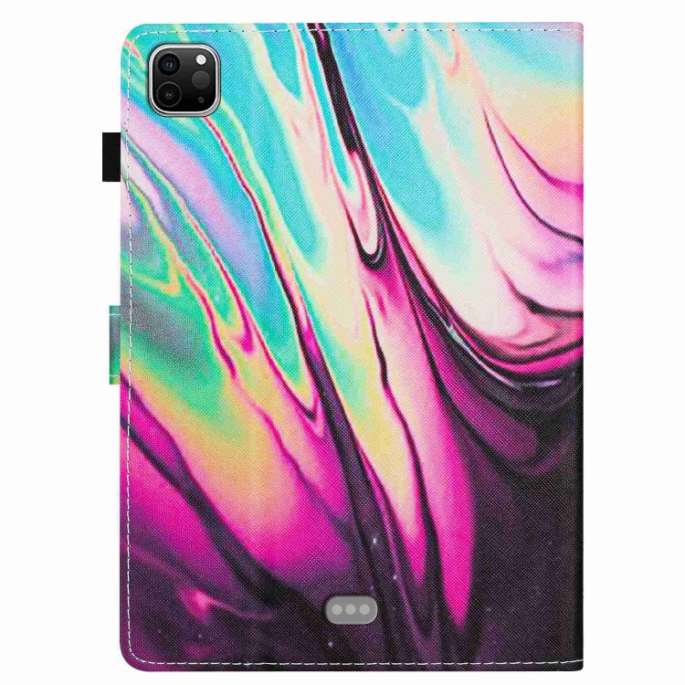 For iPad 11 Pro 2024 / 2020 / Air 4 10.9 Marble Pattern Stitching Smart Leather Tablet Case(Rose Blue) by buy2fix