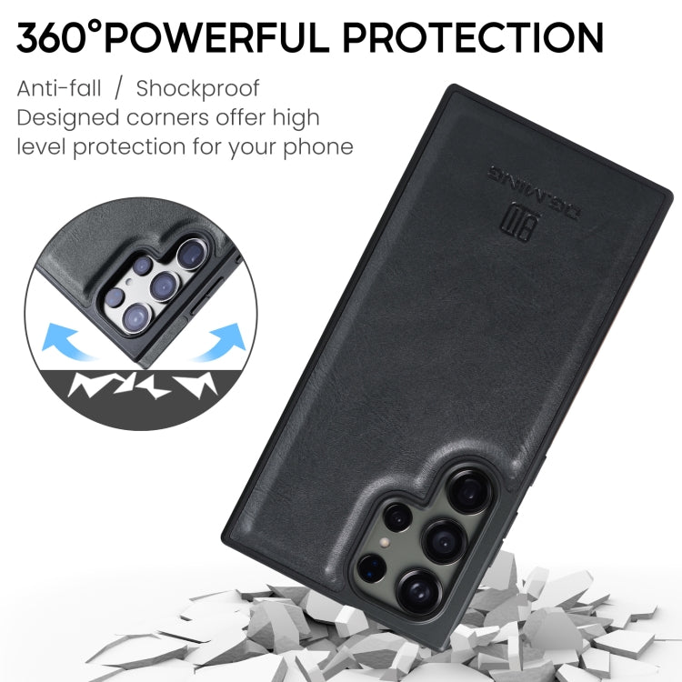 For Samsung Galaxy S23 Ultra DG.MING M5 Series Zip RFID Multi Card Detachable Leather Phone Case(Black) by DG.MING