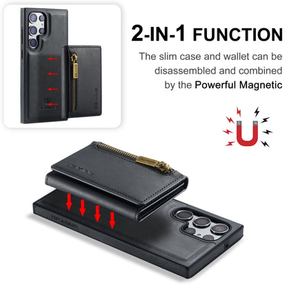 For Samsung Galaxy S23 Ultra DG.MING M5 Series Zip RFID Multi Card Detachable Leather Phone Case(Black) by DG.MING