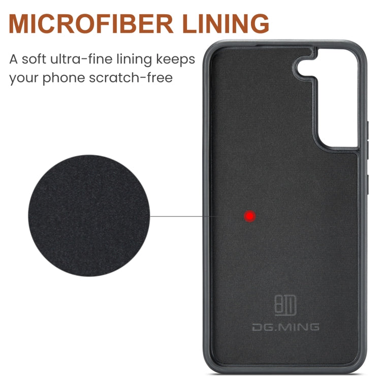 For Samsung Galaxy S22 DG.MING M5 Series Zip RFID Multi Card Detachable Leather Phone Case(Black) by DG.MING