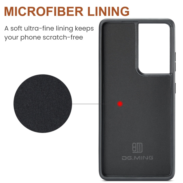 For Samsung Galaxy S21 Ultra DG.MING M5 Series Zip RFID Multi Card Detachable Leather Phone Case(Black) by DG.MING