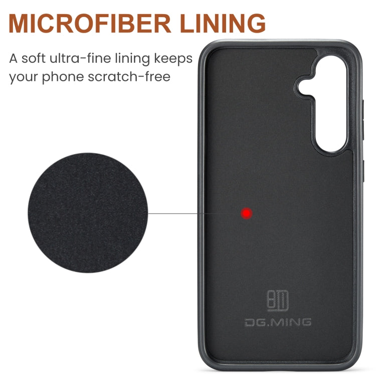 For Samsung Galaxy S23 FE 5G DG.MING M5 Series Zip RFID Multi Card Detachable Leather Phone Case(Coffee) by DG.MING