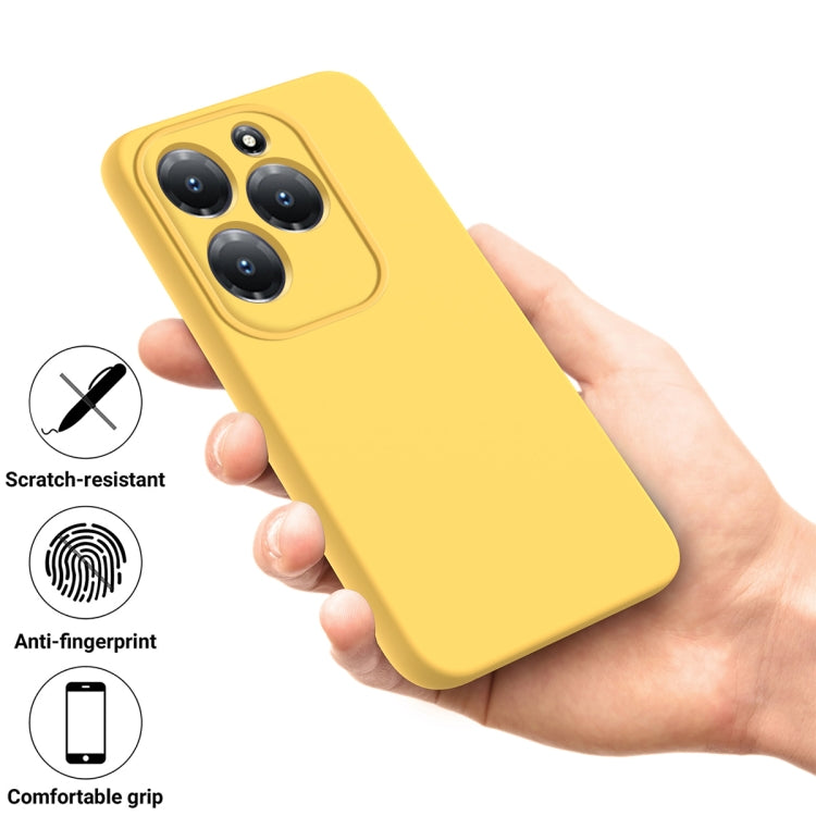 For Infinix Hot 40/Hot 40 Pro Solid Color Liquid Silicone Dropproof Full Coverage Protective Case(Yellow) - Infinix Cases by buy2fix | Online Shopping UK | buy2fix