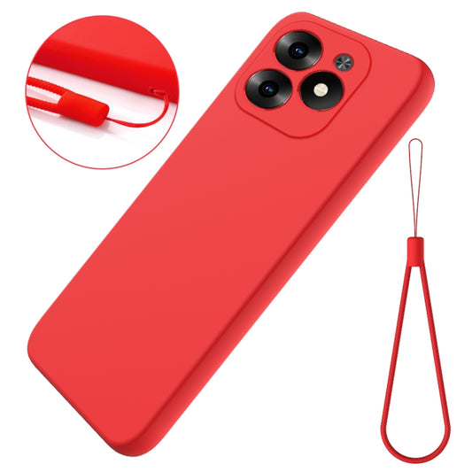 For Infinix Hot 40i Solid Color Liquid Silicone Dropproof Full Coverage Phone Case(Red) by buy2fix