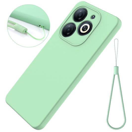 For Infinix Smart 8 Solid Color Liquid Silicone Dropproof Full Coverage Phone Case(Green) by buy2fix