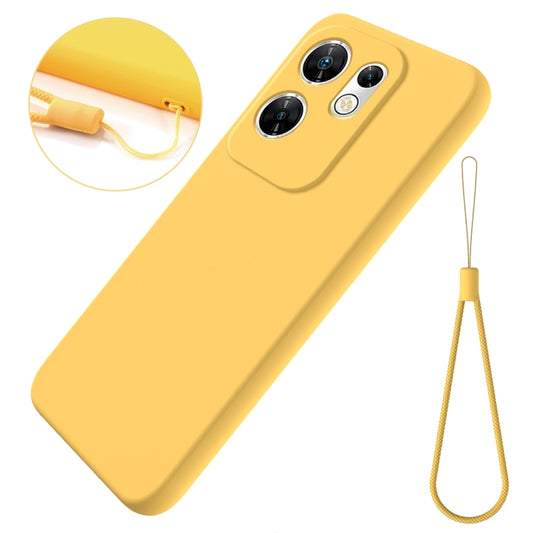 For Infinix Zero 30 4G Solid Color Liquid Silicone Dropproof Full Coverage Phone Case(Yellow) by buy2fix
