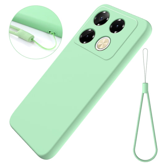 For Infinix Note 40 Pro 4G Solid Color Liquid Silicone Dropproof Full Coverage Phone Case(Green) by buy2fix