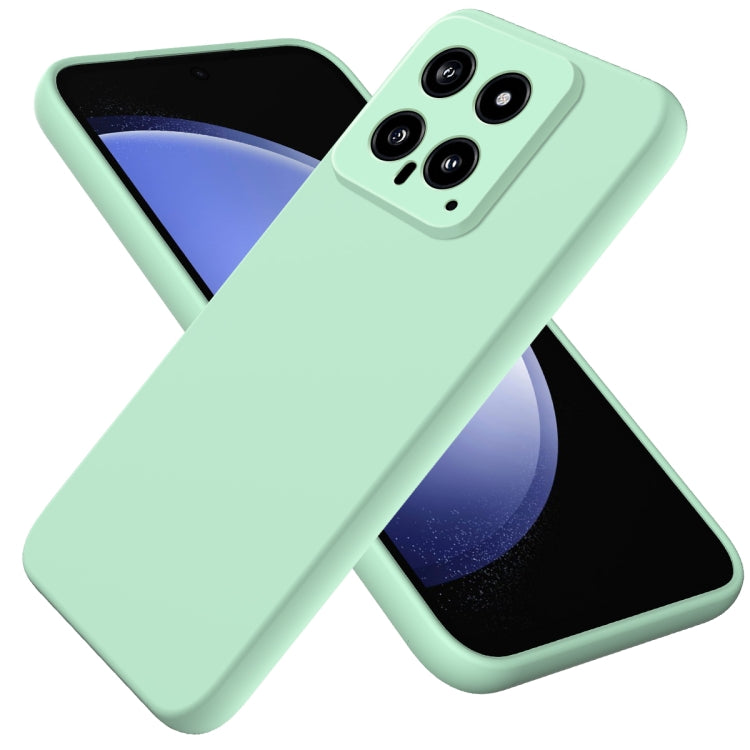 For Xiaomi 14 Solid Color Liquid Silicone Dropproof Full Coverage Phone Case(Green) - 14 Cases by buy2fix | Online Shopping UK | buy2fix