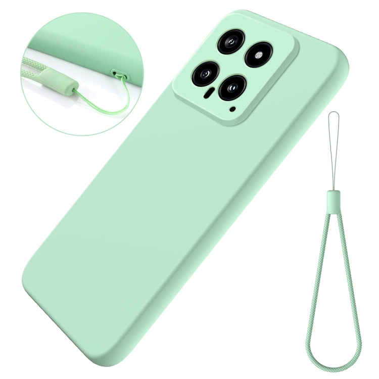 For Xiaomi 14 Solid Color Liquid Silicone Dropproof Full Coverage Phone Case(Green) - 14 Cases by buy2fix | Online Shopping UK | buy2fix