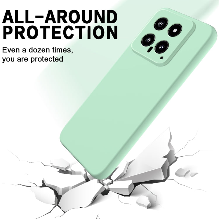 For Xiaomi 14 Solid Color Liquid Silicone Dropproof Full Coverage Phone Case(Green) - 14 Cases by buy2fix | Online Shopping UK | buy2fix