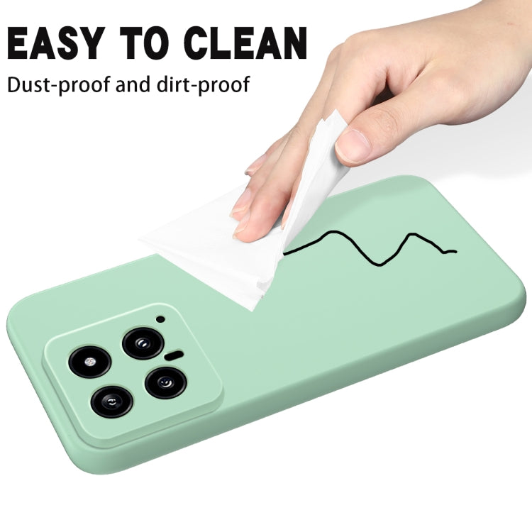 For Xiaomi 14 Solid Color Liquid Silicone Dropproof Full Coverage Phone Case(Green) - 14 Cases by buy2fix | Online Shopping UK | buy2fix