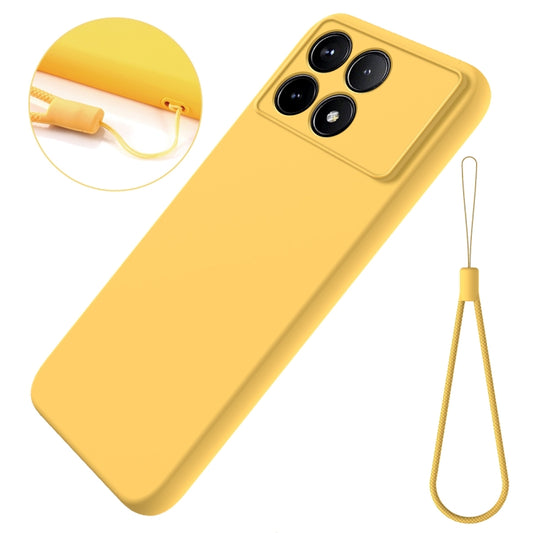 For Xiaomi Redmi K70/K70 Pro Solid Color Liquid Silicone Dropproof Full Coverage Phone Case(Yellow) by buy2fix