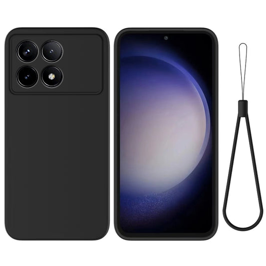 For Xiaomi Redmi K70/K70 Pro Solid Color Liquid Silicone Dropproof Full Coverage Phone Case(Black) - K70 Pro Cases by buy2fix | Online Shopping UK | buy2fix