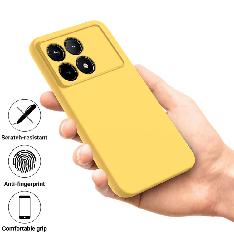 For Xiaomi Poco X6 Pro 5G/Redmi K70E Solid Color Liquid Silicone Dropproof Full Coverage Phone Case(Yellow) - K70E Cases by buy2fix | Online Shopping UK | buy2fix