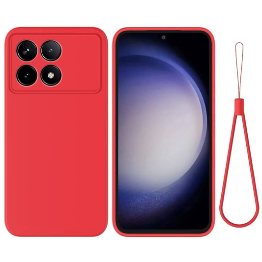 For Xiaomi Poco F6 Pro Solid Color Liquid Silicone Dropproof Full Coverage Phone Case(Red) - Xiaomi Cases by buy2fix | Online Shopping UK | buy2fix