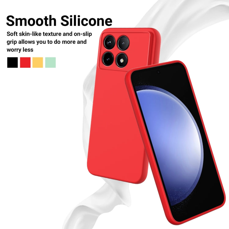 For Xiaomi Poco F6 Pro Solid Color Liquid Silicone Dropproof Full Coverage Phone Case(Red) - Xiaomi Cases by buy2fix | Online Shopping UK | buy2fix