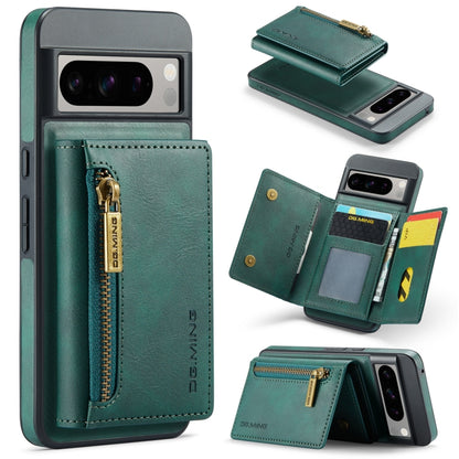 For Google Pixel 8 Pro DG.MING M5 Series Zip RFID Multi Card Detachable Leather Phone Case(Green) by DG.MING