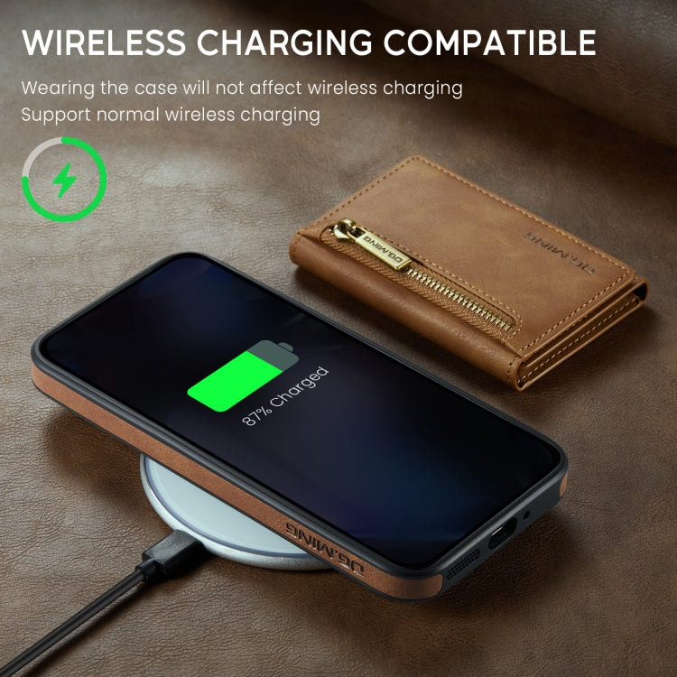 For Google Pixel 9 Pro XL DG.MING M5 Series Zip RFID Multi Card Detachable Leather Phone Case(Brown) by DG.MING