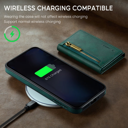 For Google Pixel 9 Pro XL DG.MING M5 Series Zip RFID Multi Card Detachable Leather Phone Case(Green) by DG.MING