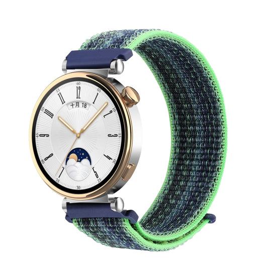 18mm Universal Nylon Loop Watch Band(Bright Green Blue) - 20mm Bands by buy2fix | Online Shopping UK | buy2fix