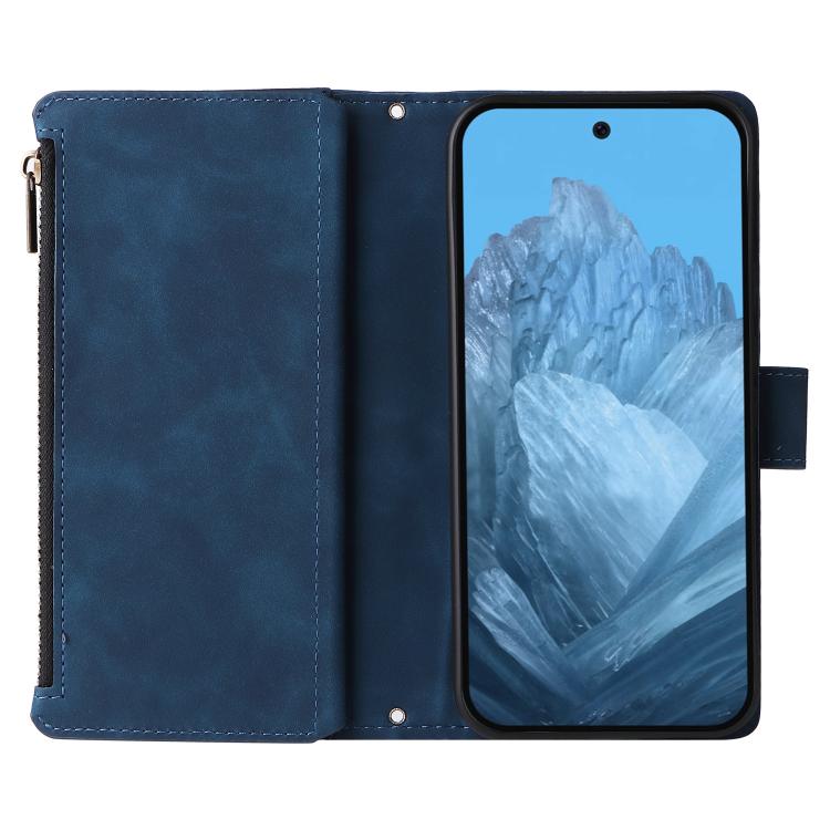 For Google Pixel 10 / 10 Pro Multifunctional Multi-Card Wallet Phone Leather Case(Blue) - Google Cases by buy2fix | Online Shopping UK | buy2fix