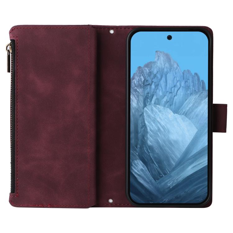 For Google Pixel 10 / 10 Pro Multifunctional Multi-Card Wallet Phone Leather Case(Wine Red) - Google Cases by buy2fix | Online Shopping UK | buy2fix