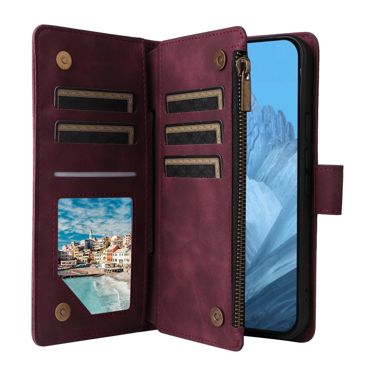 For Google Pixel 10 / 10 Pro Multifunctional Multi-Card Wallet Phone Leather Case(Wine Red) - Google Cases by buy2fix | Online Shopping UK | buy2fix