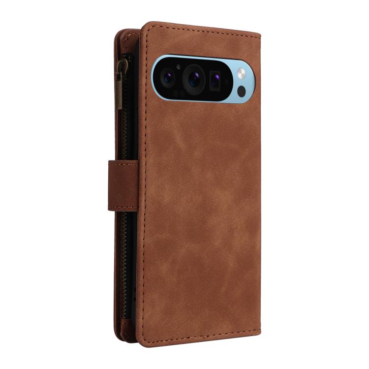 For Google Pixel 10 / 10 Pro Multifunctional Multi-Card Wallet Phone Leather Case(Brown) - Google Cases by buy2fix | Online Shopping UK | buy2fix