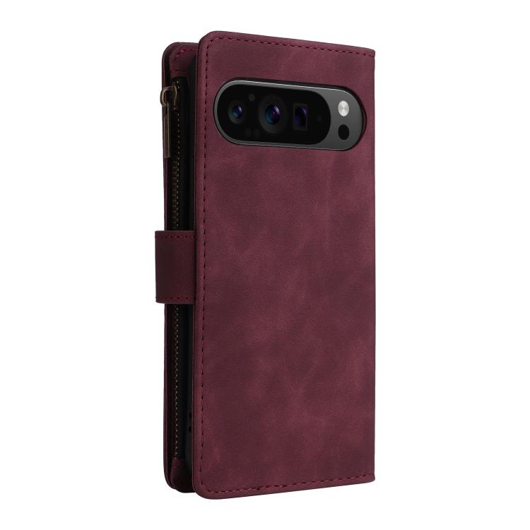 For Google Pixel 10 Pro XL Multifunctional Multi-Card Wallet Phone Leather Case(Wine Red) - Google Cases by buy2fix | Online Shopping UK | buy2fix