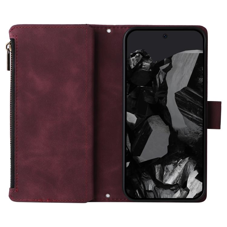 For Google Pixel 10 Pro XL Multifunctional Multi-Card Wallet Phone Leather Case(Wine Red) - Google Cases by buy2fix | Online Shopping UK | buy2fix