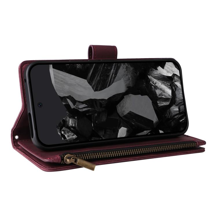 For Google Pixel 10 Pro XL Multifunctional Multi-Card Wallet Phone Leather Case(Wine Red) - Google Cases by buy2fix | Online Shopping UK | buy2fix
