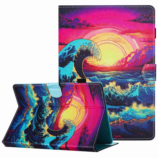 For 7 inch Painted Pattern Stitching Leather Tablet Case(Waves) - 7 inch by buy2fix | Online Shopping UK | buy2fix