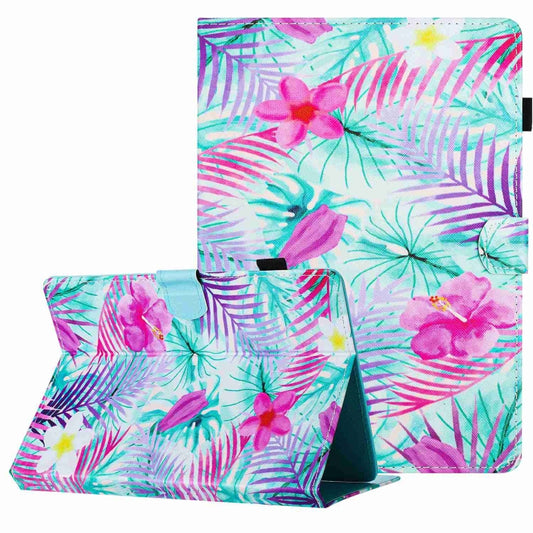 For 8 inch Painted Pattern Stitching Leather Tablet Case(Bougainvillea) - 8 inch by buy2fix | Online Shopping UK | buy2fix