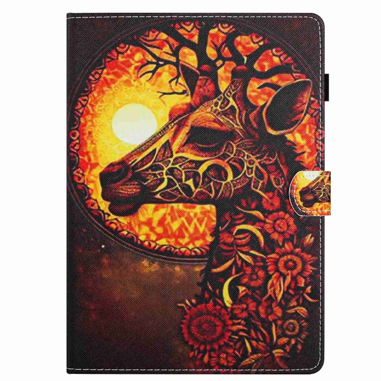 For 10 inch Painted Pattern Stitching Leather Tablet Case(Flower Deer) - 10 - 11 inch by buy2fix | Online Shopping UK | buy2fix