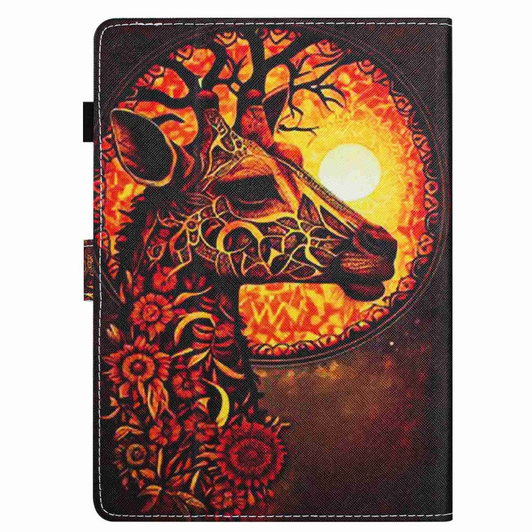 For 10 inch Painted Pattern Stitching Leather Tablet Case(Flower Deer) - 10 - 11 inch by buy2fix | Online Shopping UK | buy2fix
