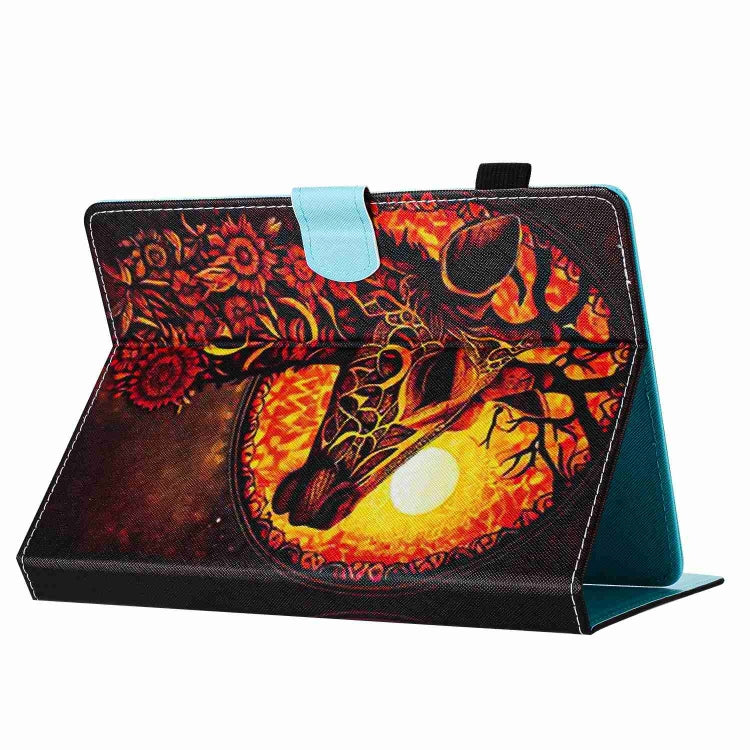 For 10 inch Painted Pattern Stitching Leather Tablet Case(Flower Deer) - 10 - 11 inch by buy2fix | Online Shopping UK | buy2fix