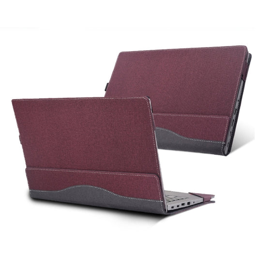 For Lenovo K14 Gen 1 Laptop Leather Anti-Fall Protective Case(Wine Red) - 14.1 inch by buy2fix | Online Shopping UK | buy2fix