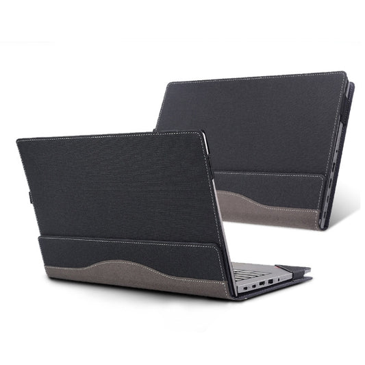 For Lenovo ThinkPad E14 Gen 5 / E14 Gen 6 Laptop Leather Shockproof Protective Case(Black) by buy2fix