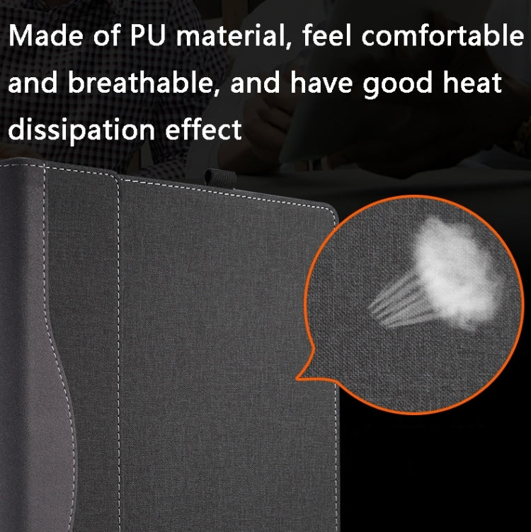 For Lenovo IdeaPad Flex 5 16ALC7 / 16IAU7 Laptop Leather Shockproof Protective Case(Black) - 15.6 - 17 inch by buy2fix | Online Shopping UK | buy2fix