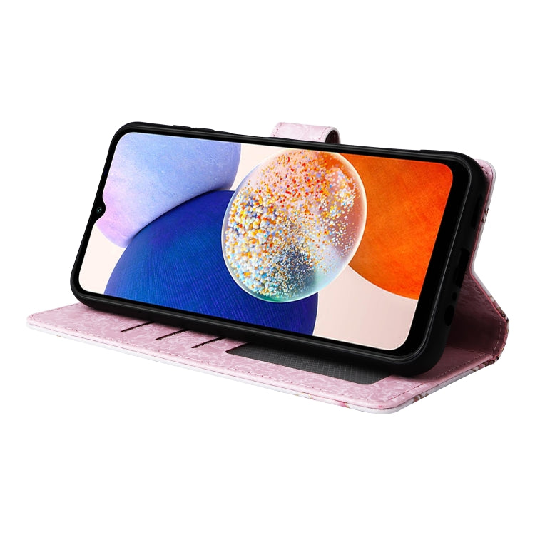 For Samsung Galaxy A15 5G Bronzing Painting RFID Leather Case(Pastoral Rose) by buy2fix