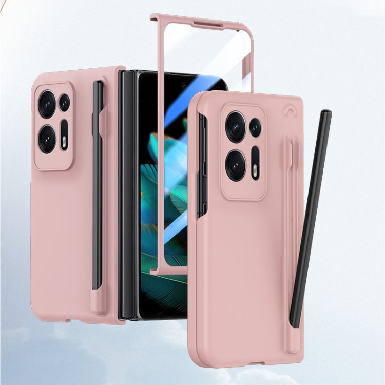 For OPPO Find N2 Integrated Skin Feel PC Phone Case with Pen / Pen Box(Pink) - OPPO Cases by buy2fix | Online Shopping UK | buy2fix