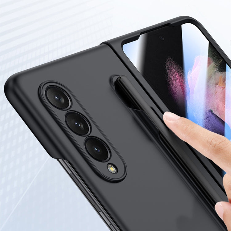 For Samsung Galaxy Z Fold3 Integrated Skin Feel PC Phone Case with Pen / Pen Box(Light Green) by buy2fix