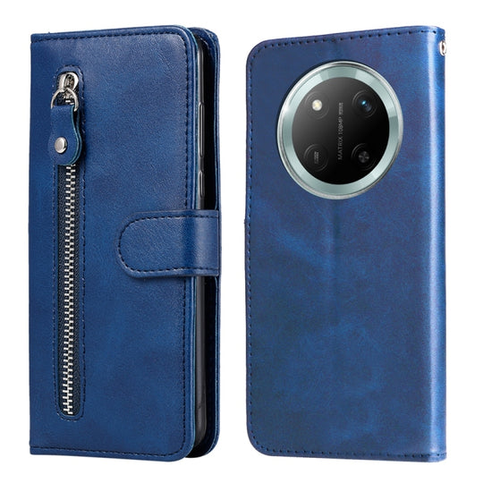 For Honor X9c / Magic7 Lite Fashion Calf Texture Zipper Leather Phone Case(Blue)